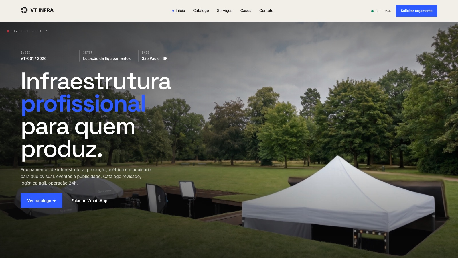 Projeto entregue para VT Infra